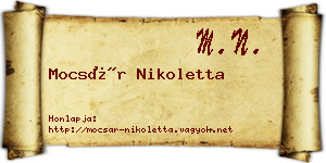 Mocsár Nikoletta névjegykártya